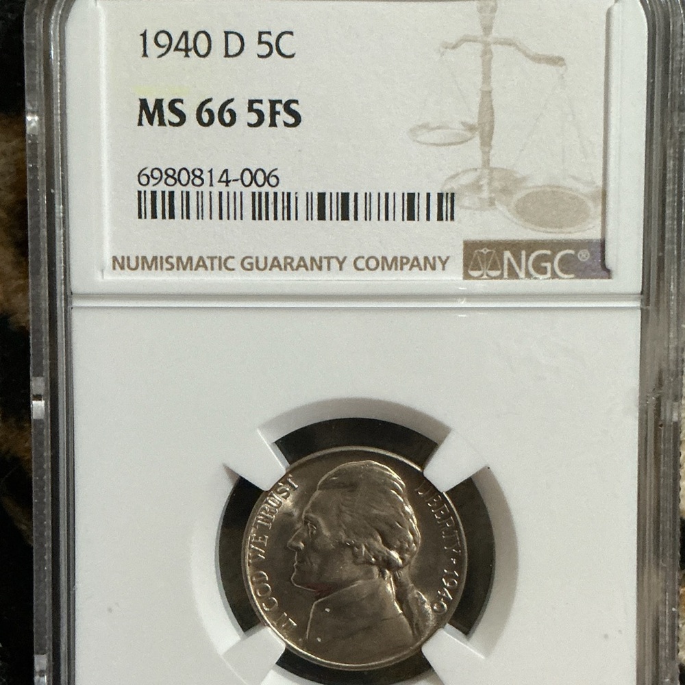 NGC Graded 1940-D Silver Jefferson Nickel